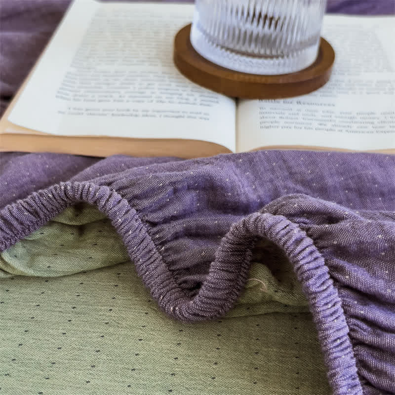  Cotton Gauze Solid Color Fitted Sheet - image 7