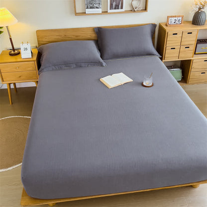  Cotton Gauze Solid Color Fitted Sheet - image 12