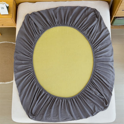  Cotton Gauze Solid Color Fitted Sheet - image 15