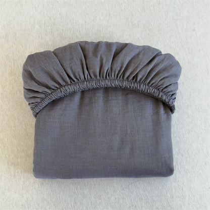  Cotton Gauze Solid Color Fitted Sheet - image 16