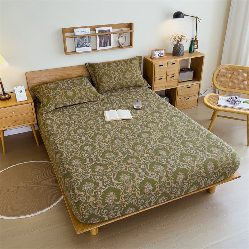 Vintage Elegant Cotton Gauze Fitted Sheet - image 3