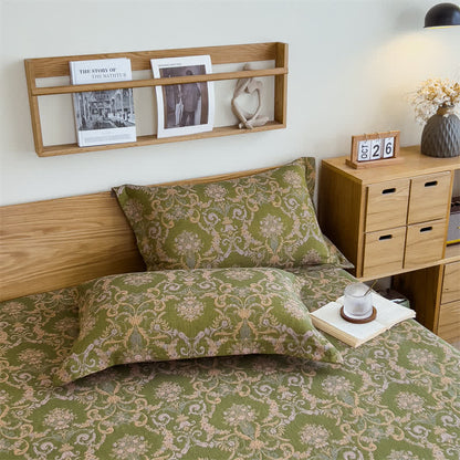 Vintage Elegant Cotton Gauze Fitted Sheet - 2pcs Pillowcases - 19" x 29" - image 8