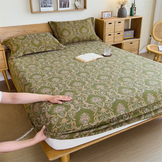 Vintage Elegant Cotton Gauze Fitted Sheet - image 0