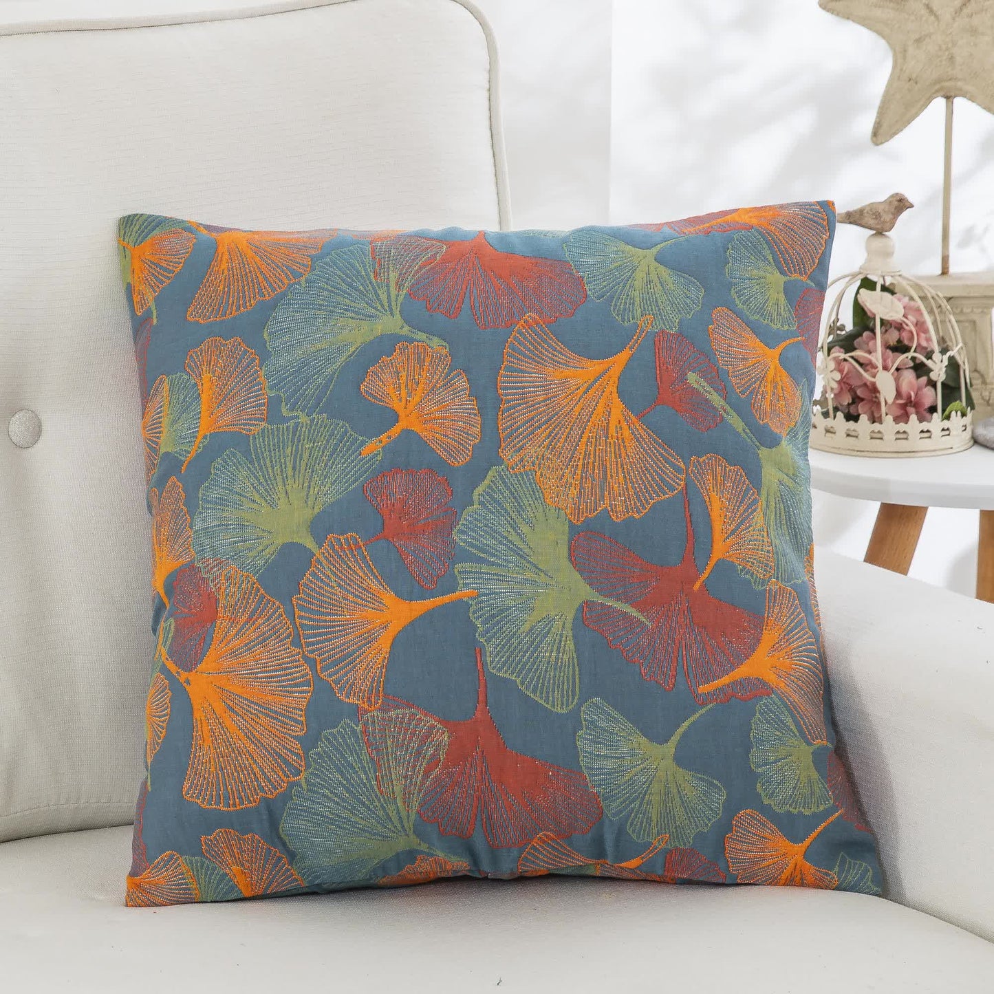 Yarn-dyed Ginkgo Leaf Cotton Gauze Pillowcases(2PCS) - image 1