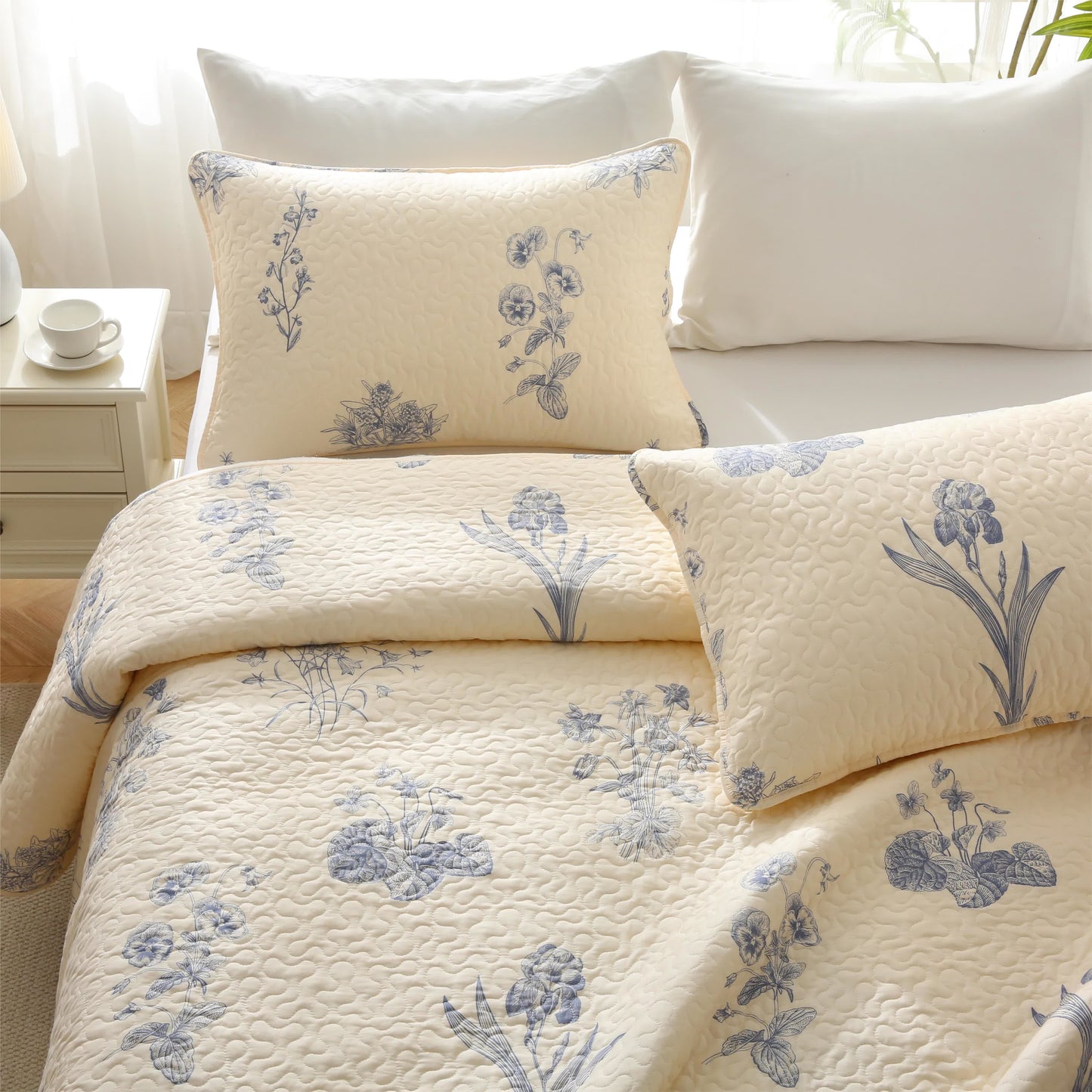 Morning Glory Quilted Cotton Bedding - image 0