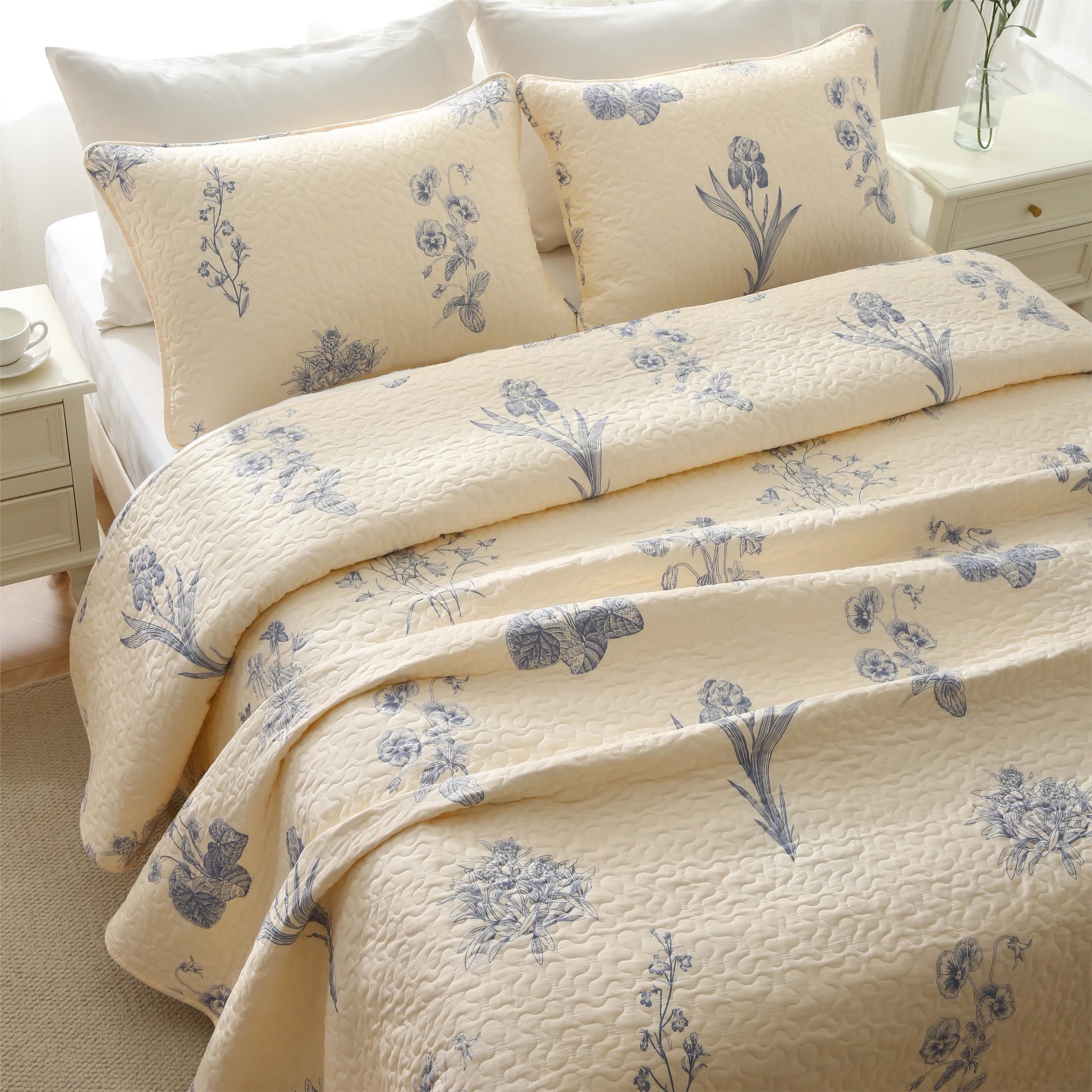 Morning Glory Quilted Cotton Bedding - image 5