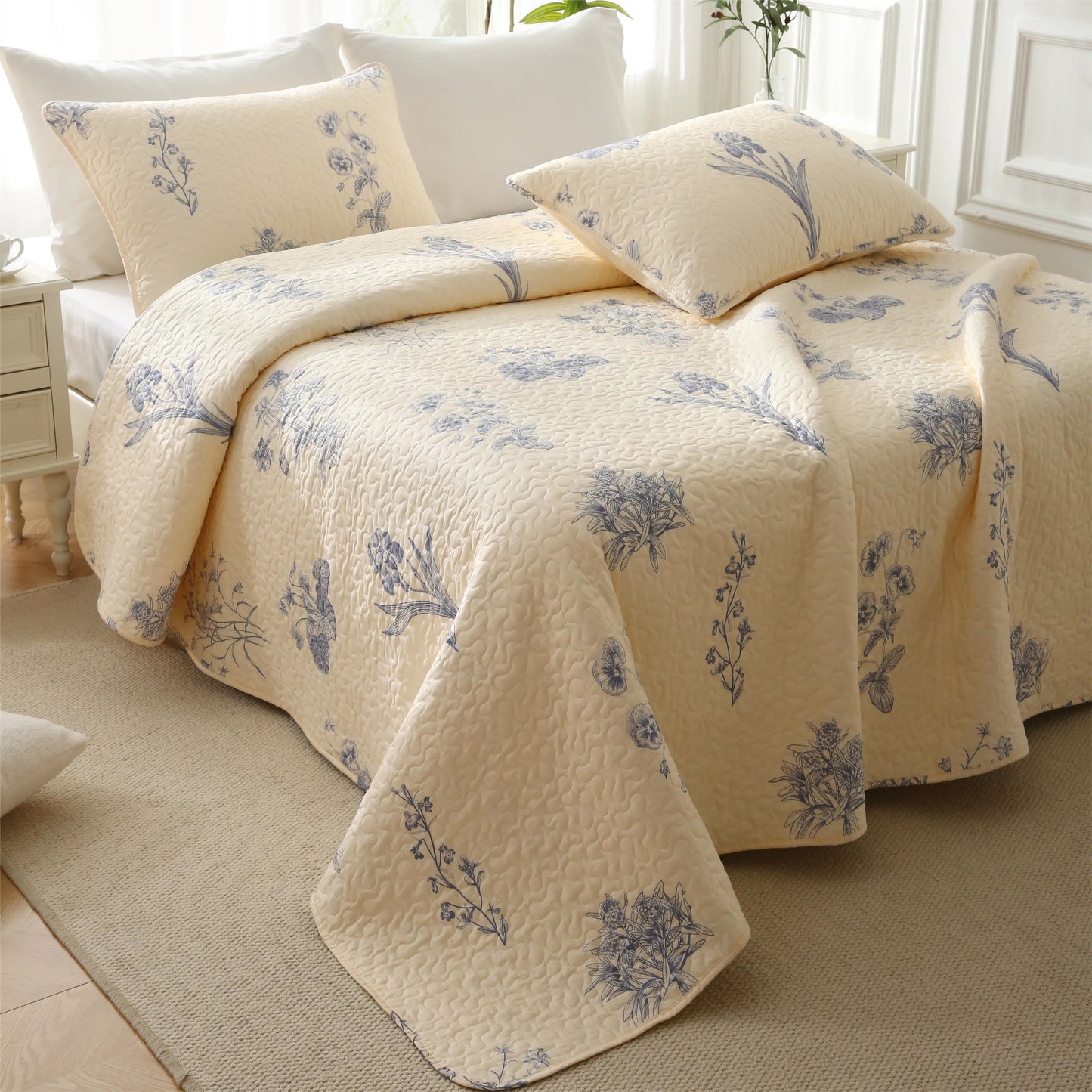 Morning Glory Quilted Cotton Bedding - image 4