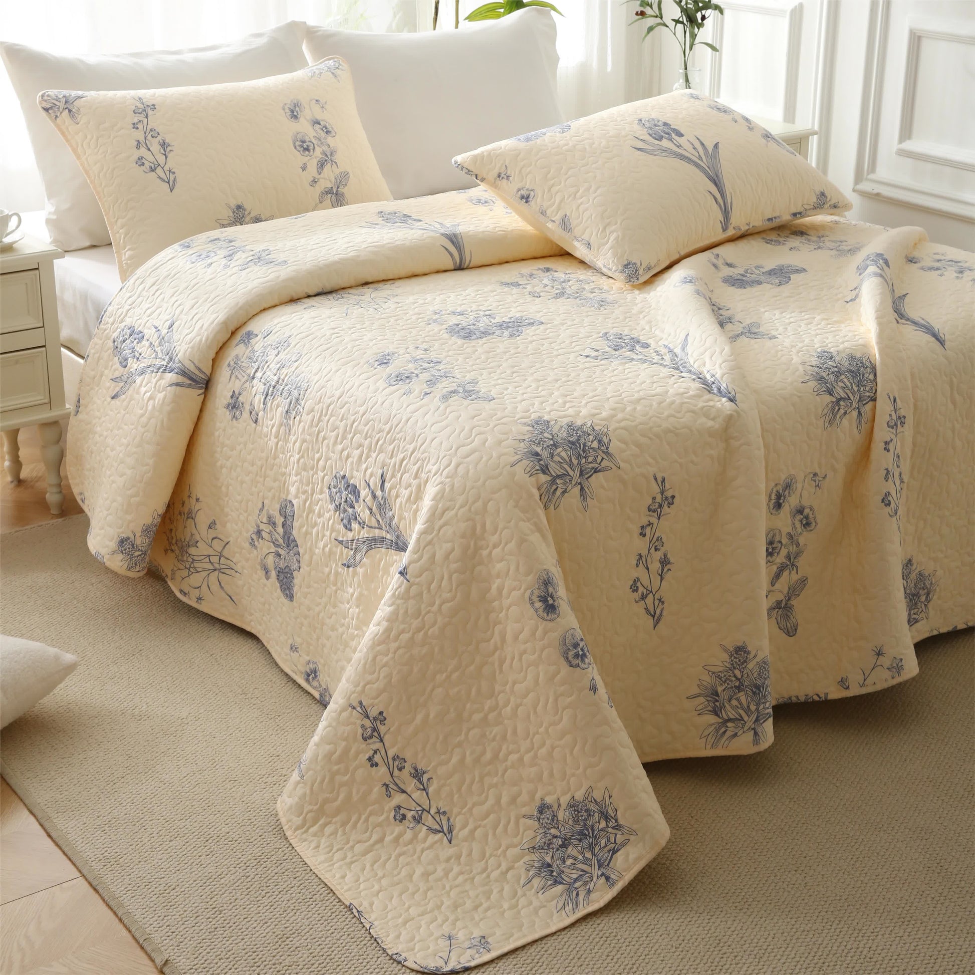 Morning Glory Quilted Cotton Bedding - image 4