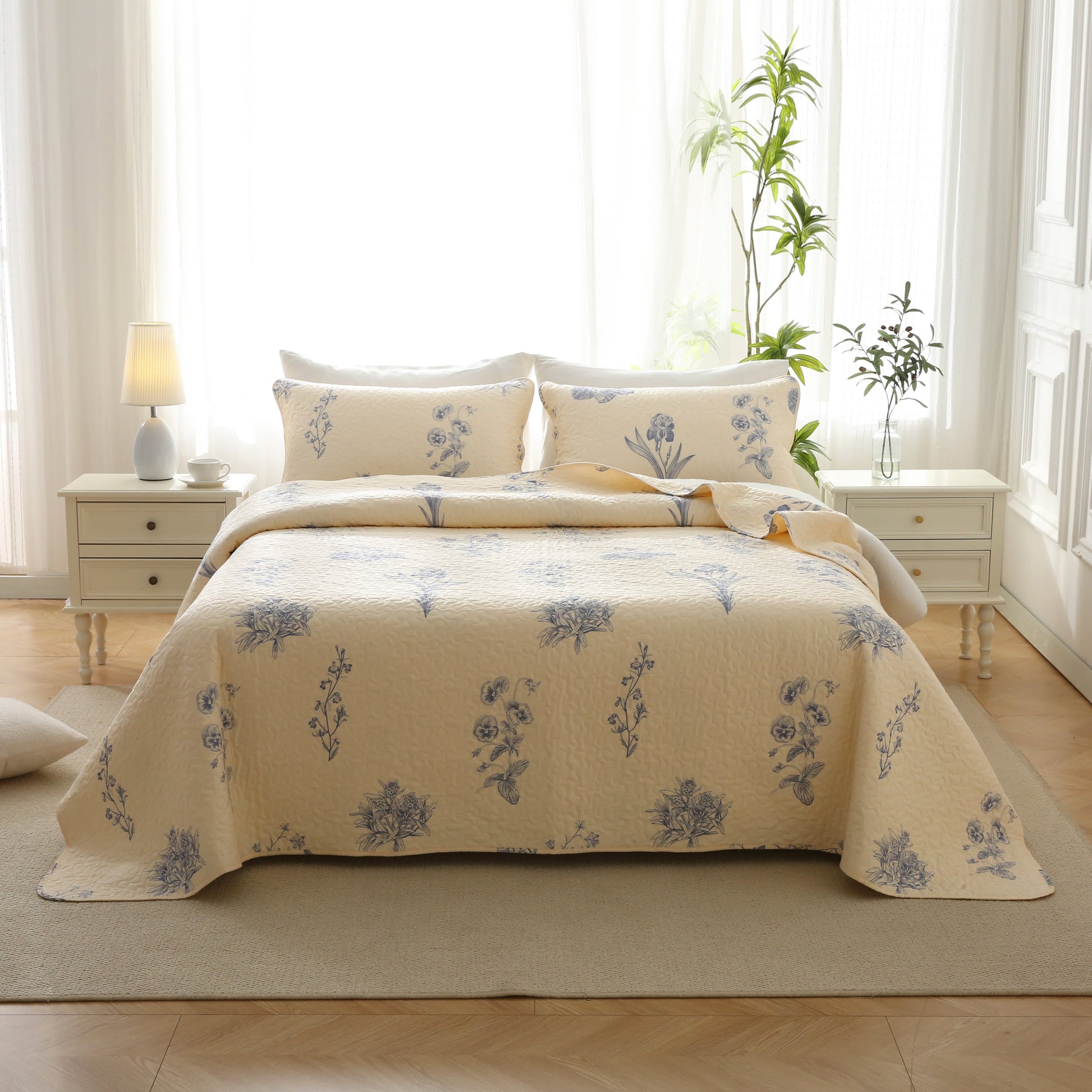 Morning Glory Quilted Cotton Bedding - image 2