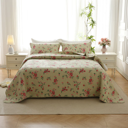 Elegant Rose Quilted Cotton Bedding - image 2