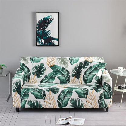 Banana Leaf Elastic Stretchable Couch Cover - 4-Seater 92" - 118" (235cm - 300 cm) - image 0