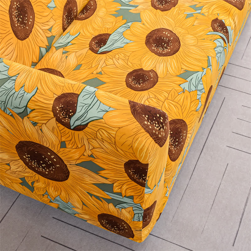 Elastic Stretchable Rural Sunflower Couch Cover - image 5