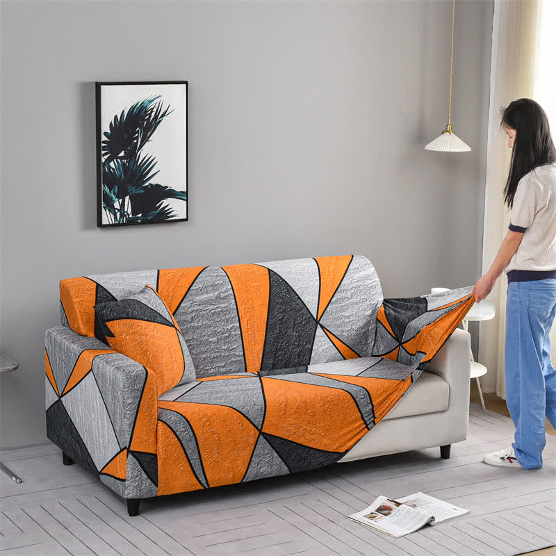 Elastic Modern Geometric Soft Sofa Cover - image 1