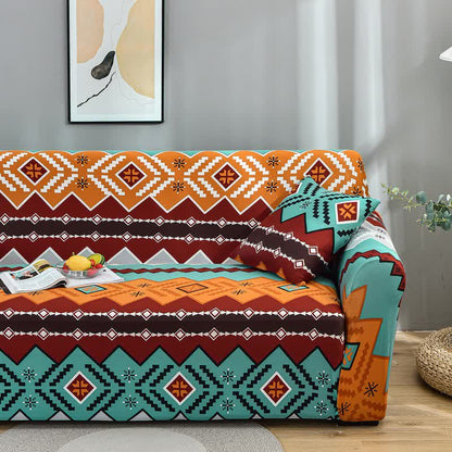 Navajo Style Elastic Stretchable Couch Cover - image 0