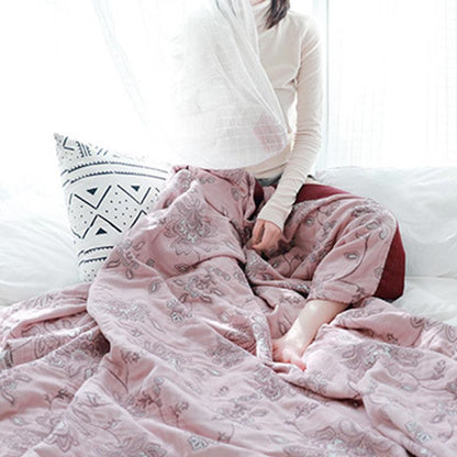 Lightweight Flower Print Cotton Reversible Quilt - image 6