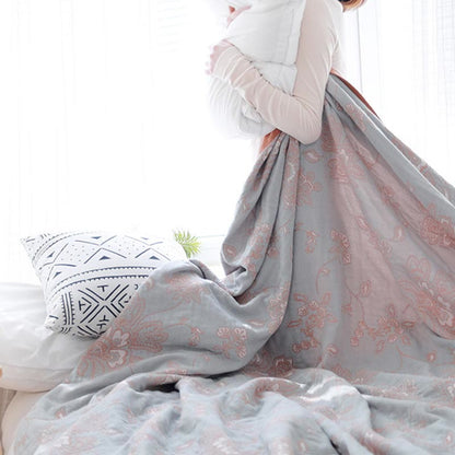 Lightweight Flower Print Cotton Reversible Quilt - image 11