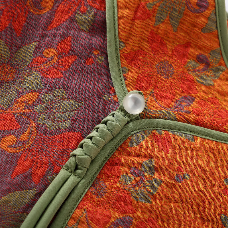 Floral Frog Closure Cotton Gauze Pajama Set - image 3