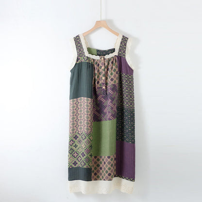 Pure Cotton Cami Padded Nightdress - Purple - XL - image 4