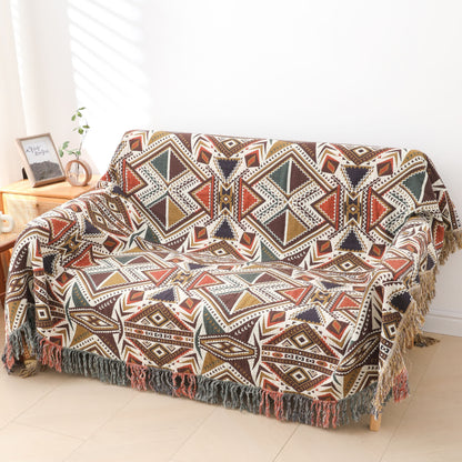 Retro Triangle Tassel Cotton Gauze Quilt - image 5