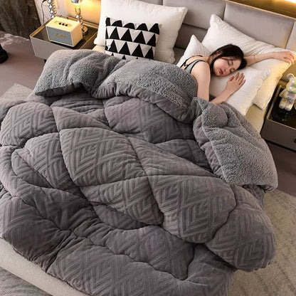 Thick Sherpa Winter Blanket with Quilt Core - image 9