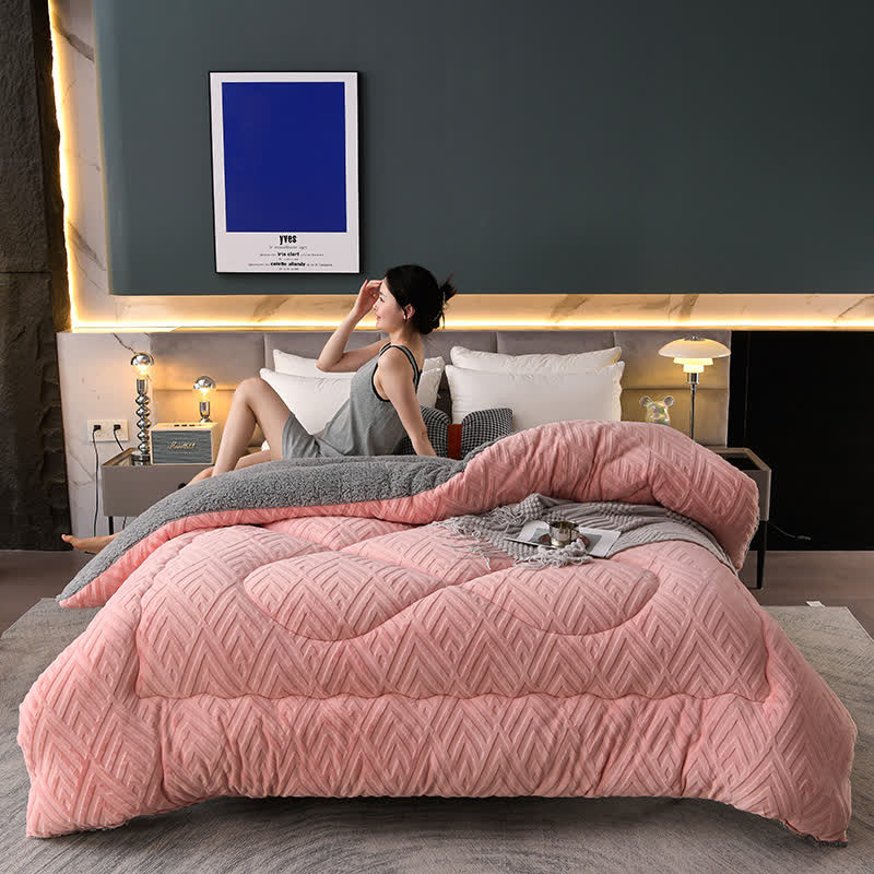 Thick Sherpa Winter Blanket with Quilt Core - image 35