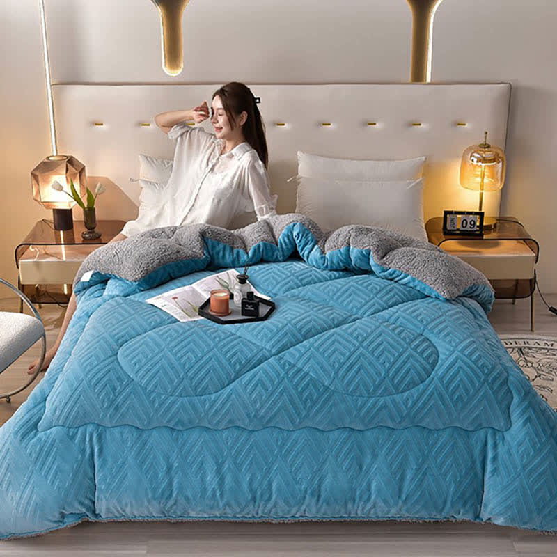 Thick Sherpa Winter Blanket with Quilt Core - image 30
