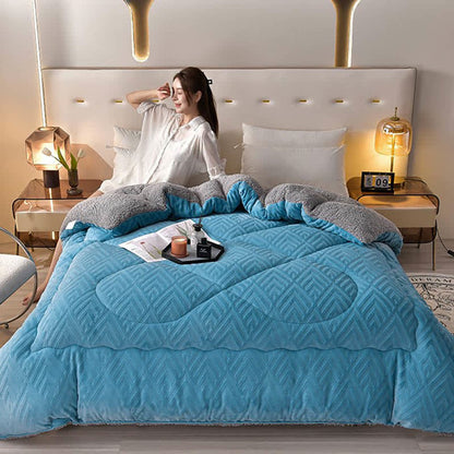 Thick Sherpa Winter Blanket with Quilt Core - image 30