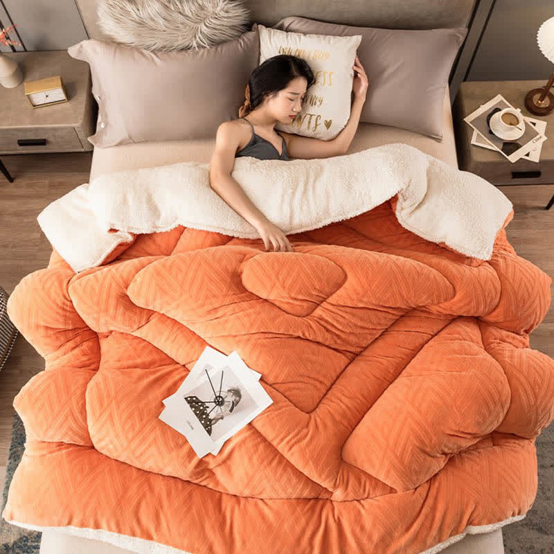 Thick Sherpa Winter Blanket with Quilt Core - image 17