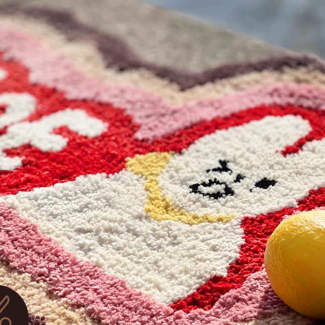 I'M FINE Cartoon Rabbit Tufted Rug - image 4