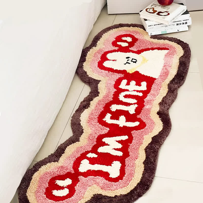 I'M FINE Cartoon Rabbit Tufted Rug - image 1