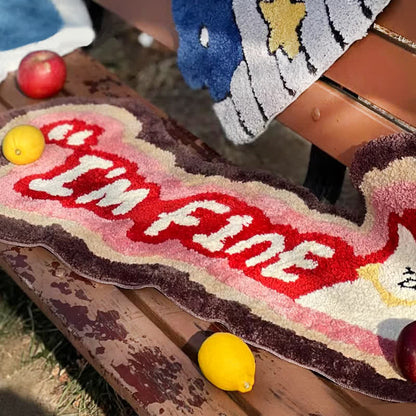 I'M FINE Cartoon Rabbit Tufted Rug - image 2