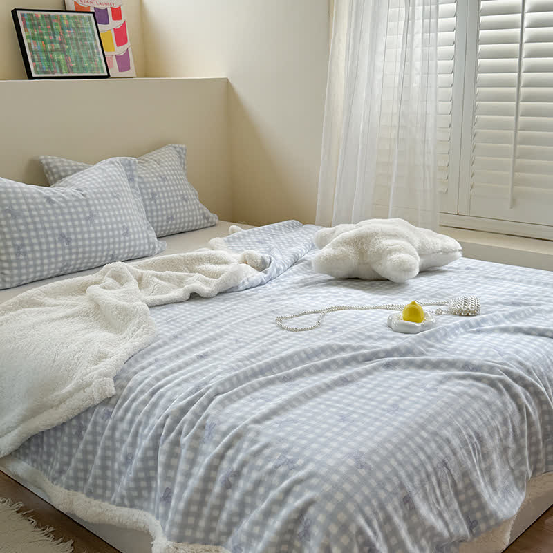 Girly Bow-knit Sherpa Throw Blanket - image 9