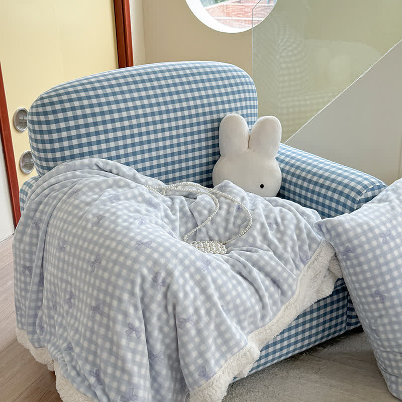 Girly Bow-knit Sherpa Throw Blanket - image 10