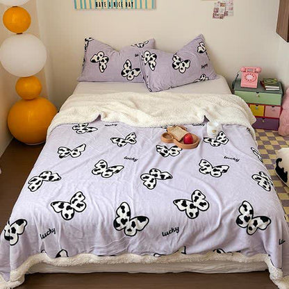 Cute Butterfly Sherpa Duvet Cover Blanket - image 4