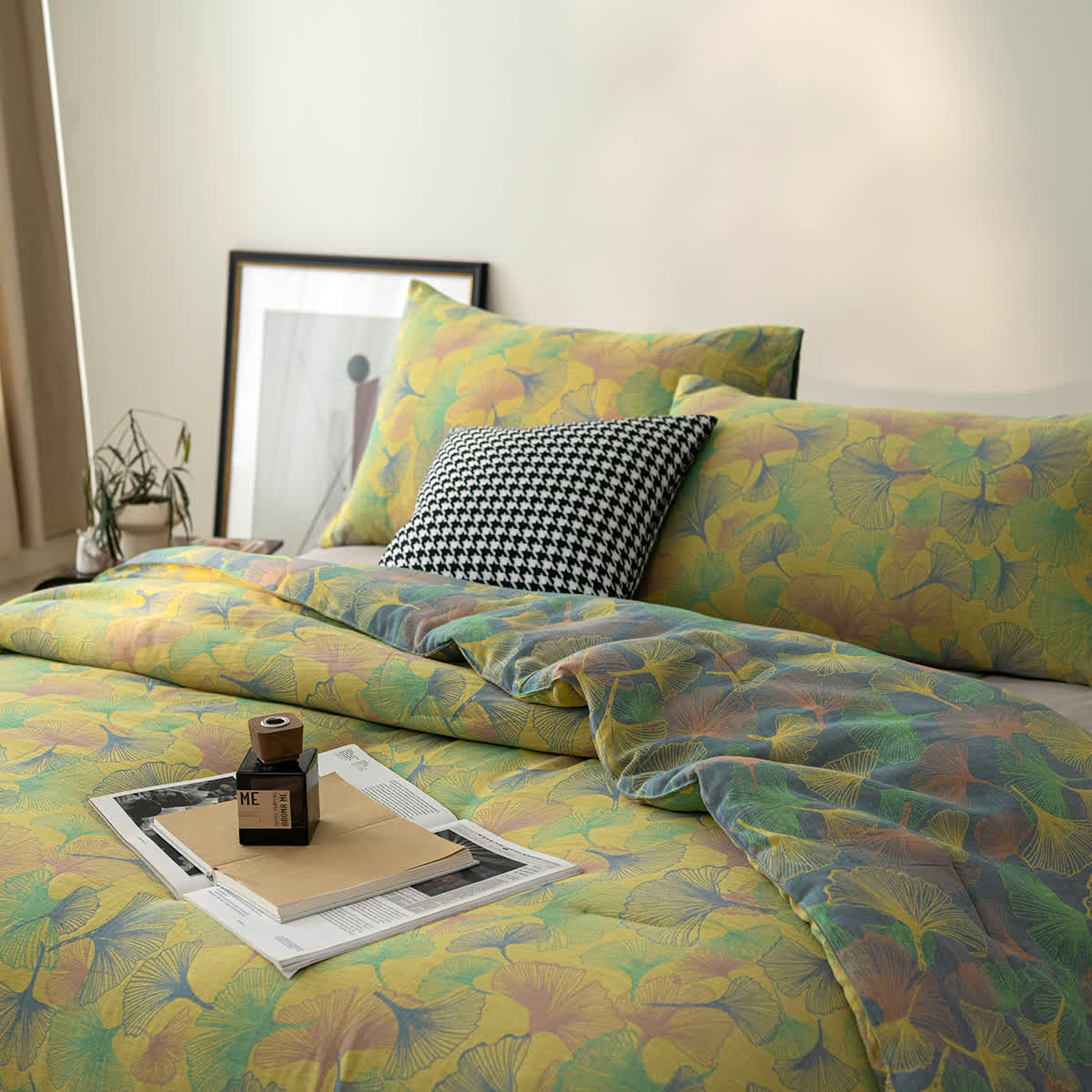 Ginkgo Leaf Cotton Gauze Elegant Bedding  - image 4