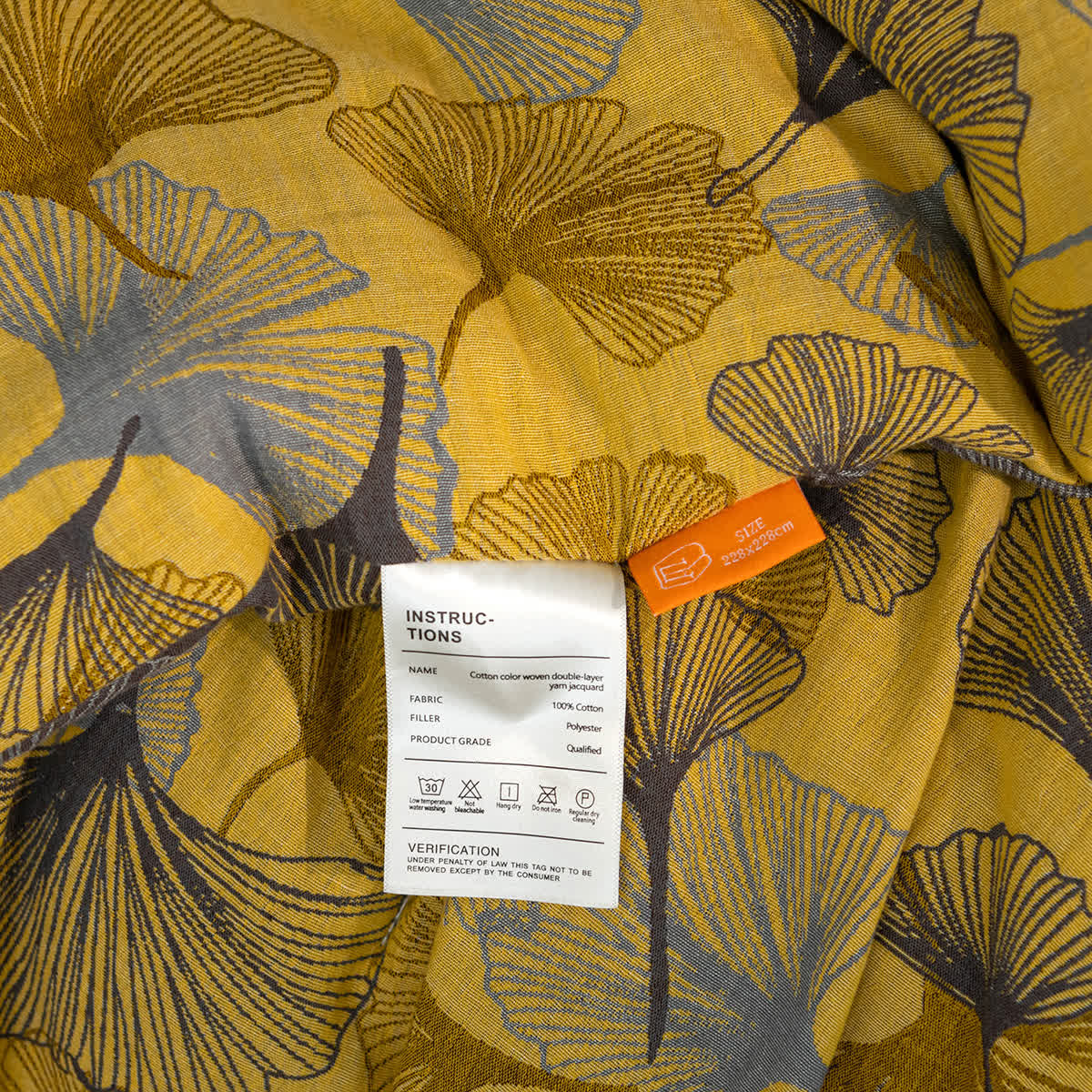 Ginkgo Leaf Cotton Gauze Elegant Bedding  - image 2