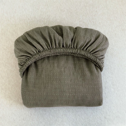  Cotton Gauze Solid Color Fitted Sheet - image 34