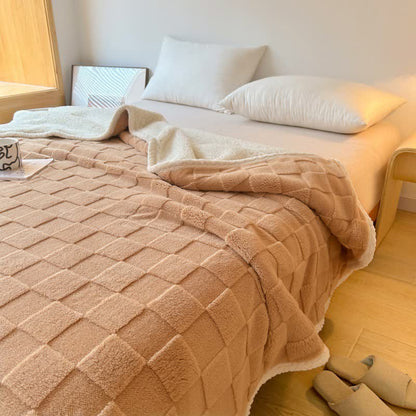 Checkerboard Texture Soft Sherpa Blanket - image 13