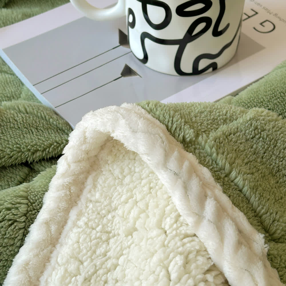 Checkerboard Texture Soft Sherpa Blanket - image 5