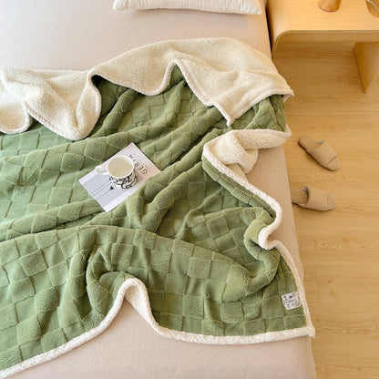 Checkerboard Texture Soft Sherpa Blanket - image 3