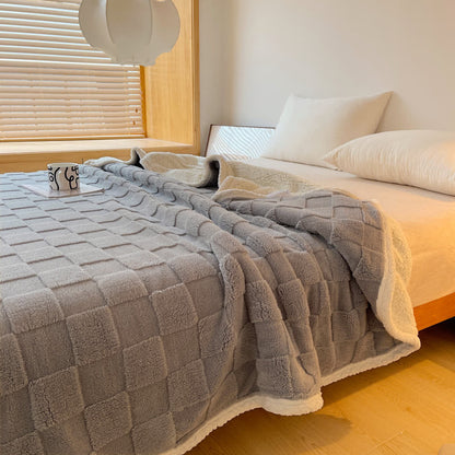 Checkerboard Texture Soft Sherpa Blanket - image 16