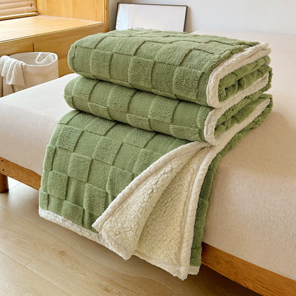 Checkerboard Texture Soft Sherpa Blanket - image 4