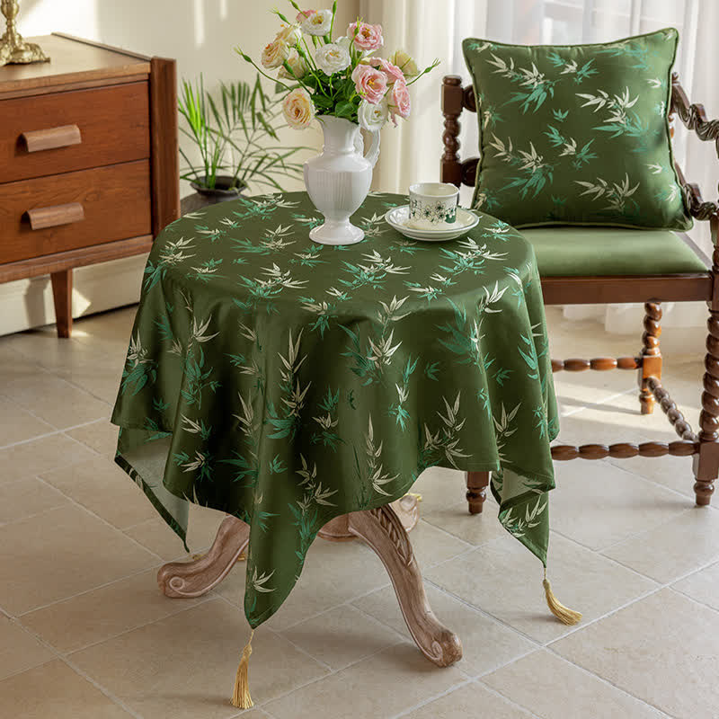 Rustic Bamboo Tassel Elegant Tablecloth - 55" x 71" - image 0