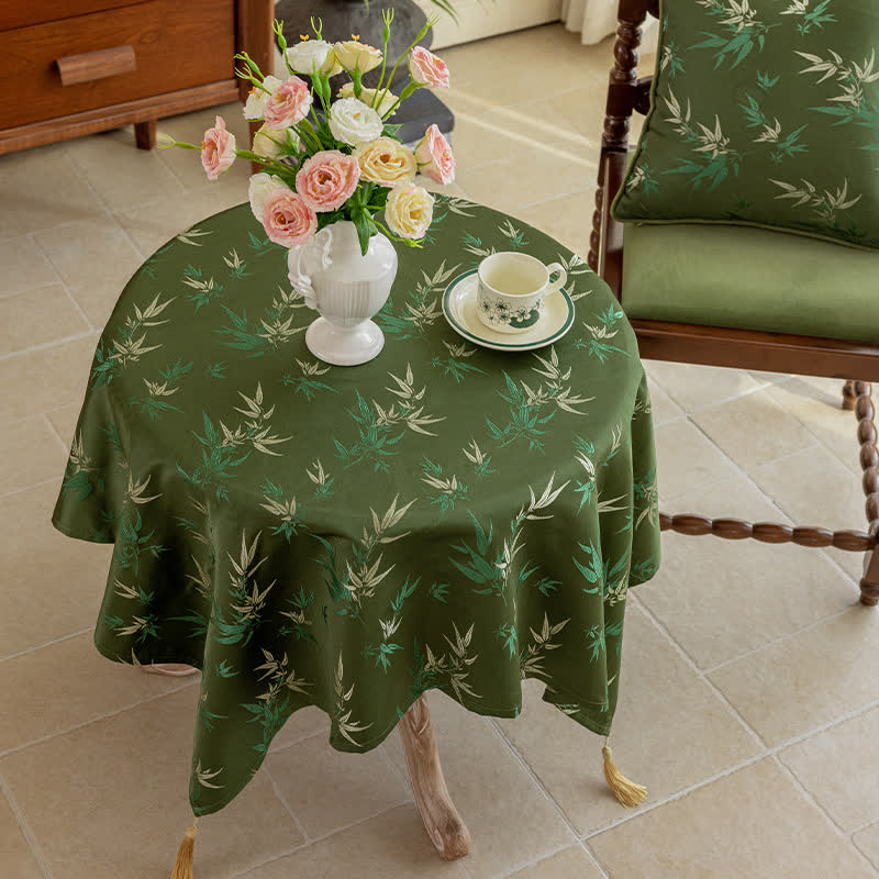 Rustic Bamboo Tassel Elegant Tablecloth - image 1