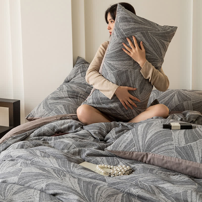 Vintage Jacquard Cotton Gauze Bedding Set (4PCS) - image 5