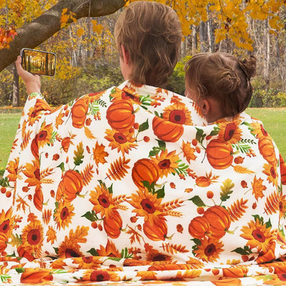 Halloween Pumpkin Sunflower Flannel Blanket - image 2