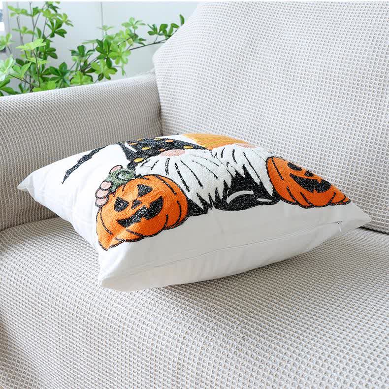 Halloween Embroidered Pumpkin Pillowcase - image 1