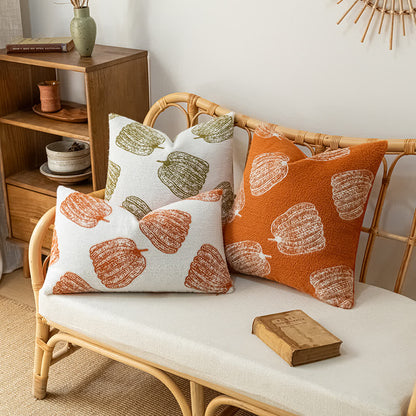 Chenille Halloween Festive Pumpkin Pillow Cover - image 0