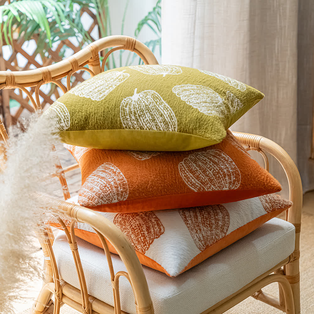 Chenille Halloween Festive Pumpkin Pillow Cover - image 2