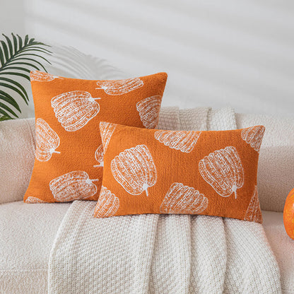 Chenille Halloween Festive Pumpkin Pillow Cover - Orange - 18" x 18" - image 3